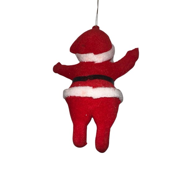 Vintage 4” Flocked Santa Claus Christmas Ornament - Picture 5 of 10